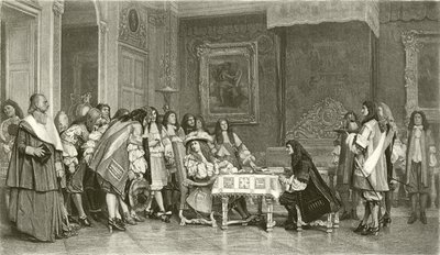 Moliere na snídani s Ludvíkem XIV. (hlubotisk) od Jean Leon Gerome