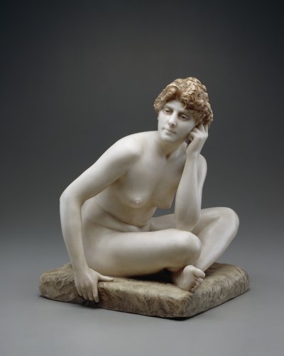 Sedící žena, cca 1890/95 (mramor s původním voskem a polychromií) od Jean Leon Gerome