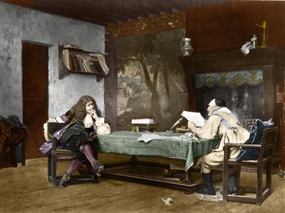 Autoři Jean-Baptiste (Jean Baptiste) Poquelin dit Moliere (1622-1673) a Pierre Corneille (1606-1684). 19. století (litografie podle obrazu Jean-Leon (Jean Leon) Gerome) od Jean Leon Gerome