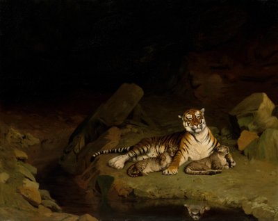Tygr a mláďata, ca. 1884. od Jean Leon Gerome