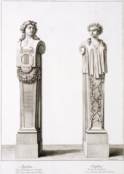 Busty Apollóna a Dafné od Louise Leramberta ve Versailles, 1674 od Jean Lepautre