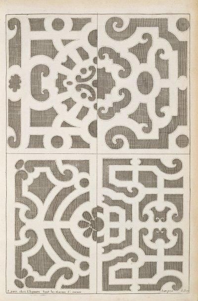 Návrhy z knihy "Fontány a vodotrysky v italském stylu", vydané v roce 1661. od Jean Lepautre