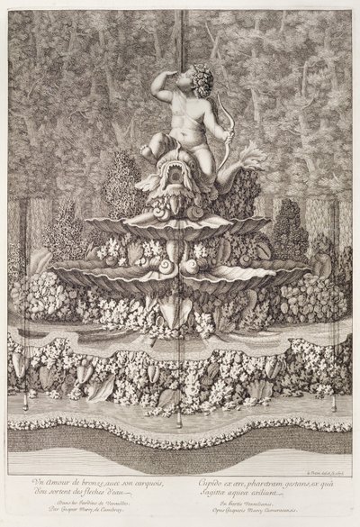 Fontána s amorem od Gaspara Marcyho ve Versailles, 1676 od Jean Lepautre