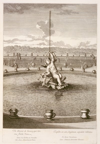 Fontána s amorem vystřelujícím vodní šíp, navržený Louisem Lerambertem, ve Versailles, 1677 od Jean Lepautre