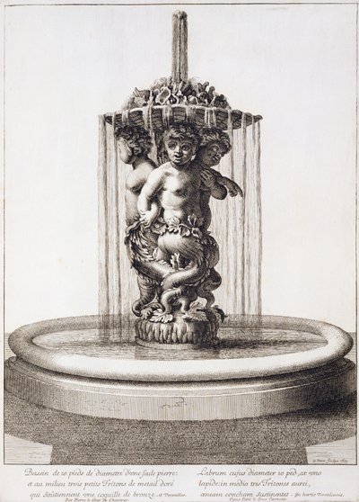 Fontána se třemi tritony ve Versailles, po Pierre le Gros, 1673 od Jean Lepautre