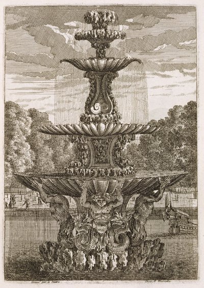 Talíř z fontán a vodních trysek v italském stylu, 1661 od Jean Lepautre
