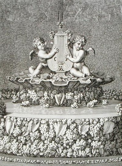 Dva Amorové držící lyru, fontána ve Versailles od Jean Lepautre