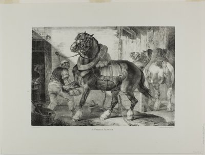 Francouzský kovář, deska 12 z knihy Různé náměty kreslené ze života a na kameni (The English Suite) od Jean Louis André Théodore Géricault