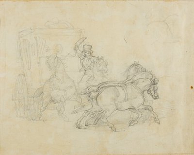 Dostavník tažený pěti koňmi od Jean Louis André Théodore Géricault