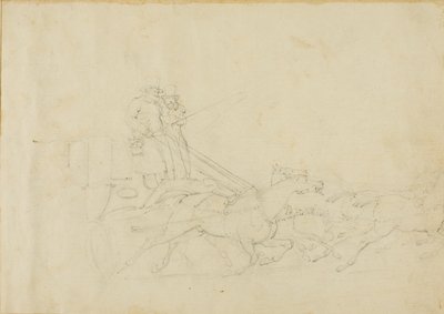 Kočár tažený čtyřmi cválajícími koňmi od Jean Louis André Théodore Géricault