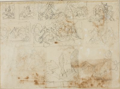 Jedenáct kompozičních skic od Jean Louis André Théodore Géricault