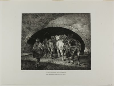 Vchod do přístaviště Adelphi, deska 11 z knihy Různé náměty kreslené ze života a na kameni (The English Suite) od Jean Louis André Théodore Géricault