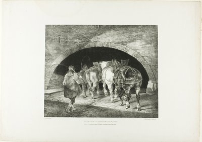 Vchod do přístaviště Adelphi, deska 11 z knihy Různé náměty kreslené ze života na kameni od Jean Louis André Théodore Géricault