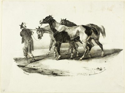 Koně vedeni ke Skinnerovi od Jean Louis André Théodore Géricault