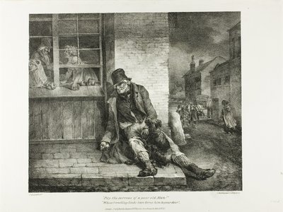 Lítost nad smutkem ubohého starce... deska 2 z různých námětů kreslených ze života a na kameni (The English Suite) od Jean Louis André Théodore Géricault