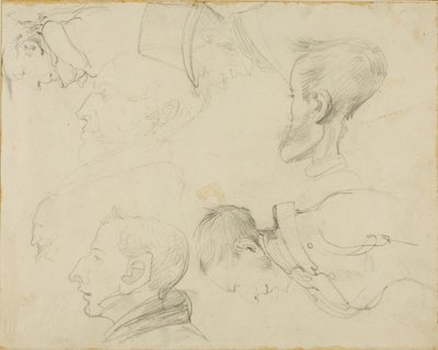 Sedm karikatur hlav od Jean Louis André Théodore Géricault