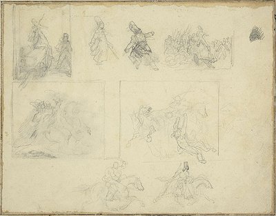 Náčrty vojenských skladeb od Jean Louis André Théodore Géricault