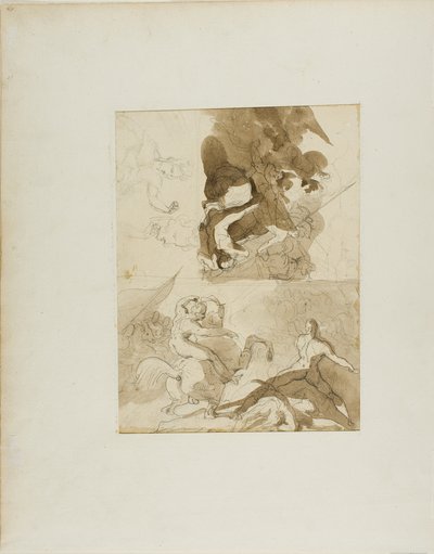 Náčrtky pro jezdeckou bitvu od Jean Louis André Théodore Géricault