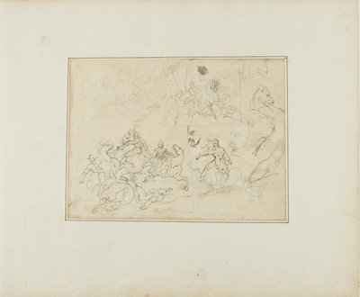 Náčrtky jezdecké bitvy od Jean Louis André Théodore Géricault
