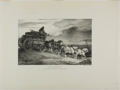 Vůz na uhlí, deska 7 z knihy Různé náměty kreslené ze života a na kameni (The English Suite) od Jean Louis André Théodore Géricault