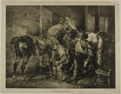The English Farrier, deska 10 z Různé náměty kreslené ze života na kameni od Jean Louis André Théodore Géricault
