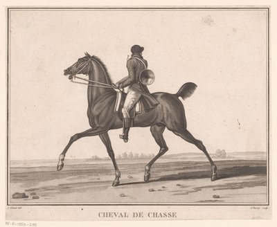 Jezdec na koni s loveckým rohem Cheval de Chasse (titul na předmětu) Sujets de chevaux (název série) od Jean Louis Darcis