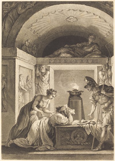 Matróna z Efesu od Jean Louis Delignon and Antoine Jean Duclos after Jean Honoré Fragonard