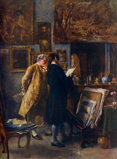 Umělec ukazuje své dílo, c1850, 1912. od Jean Louis Ernest Meissonier