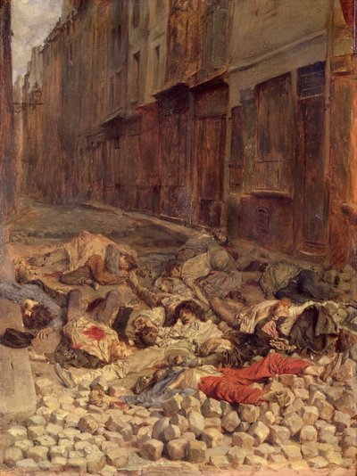 Barikáda v Rue de la Mortellerie, červen 1848 (Paměť občanské války) 1849 (olej na plátně) od Jean Louis Ernest Meissonier