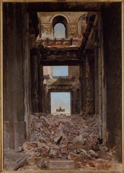 Francouzsky: Ruines des Tuileries od Jean Louis Ernest Meissonier
