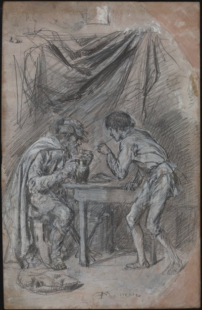 Lazarillo de Tormes kradl nápoj slepému muži od Jean Louis Ernest Meissonier