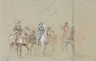 Johanka z Arku, asi 1889 (grafit, červená křída, stírání a černobílý kvaš) od Jean Louis Ernest Meissonnier