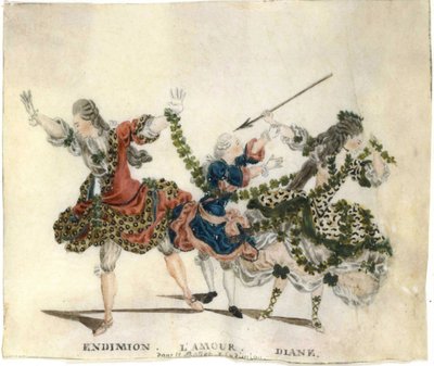 Návrh kostýmů pro balet Endymion od Gaetana Vestrise, 1773-1778. od Jean Louis Fesch