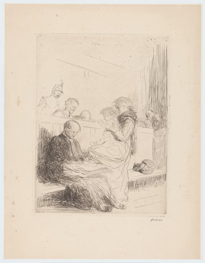 Právník s klienty u soudu od Jean Louis Forain (signed by artist)