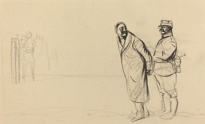 Před Vincennes. Bolo Pasha, c. 19141919. od Jean Louis Forain