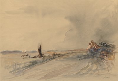 Devastated Land recto, Figures in a Landscape verso, c. 1919. od Jean Louis Forain