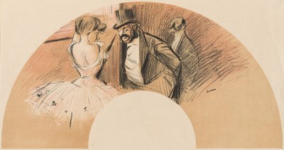 Eventail Bal Gavarni. od Jean Louis Forain
