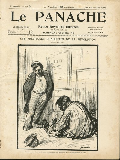 Ilustrace Jean-Louis Forain (1852-1931) pro obálku Le Panache, royalistického časopisu illustree od Jean Louis Forain