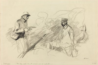 Poilu Acknowlegging German Soldier, pravděpodobně 1918. od Jean Louis Forain