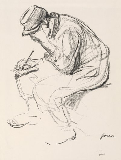 Válečný zajatec, psaní dopisu. od Jean Louis Forain
