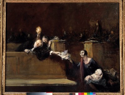 Scene de tribunal Obraz Jean Louis Forain (1852-1931) 20. století Sun. 0,73x0,92 m Paříž, Musee du Louvre od Jean Louis Forain