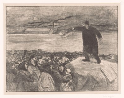 Stávka továrních dělníků Scéna de grève od Jean Louis Forain