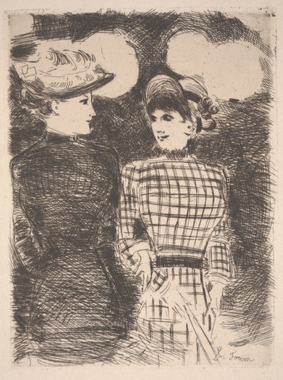 Dvě ženy (lept) od Jean Louis Forain