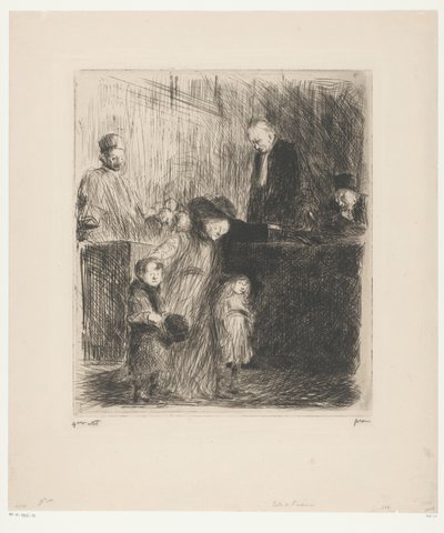 Žena se dvěma malými dětmi může opustit soudní síň od Jean Louis Forain