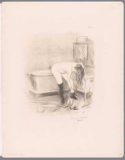 Žena se svléká v koupelně Le bain od Jean Louis Forain