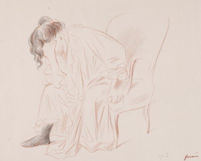 Žena sedí. od Jean Louis Forain