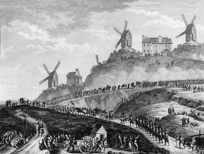 Francouzská revoluce: Dveře Canons de Paris na Montmartre 15. července od Jean Louis II (after) Prieur