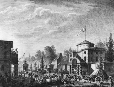Francouzská revoluce: Volný vstup na pařížskou bariéru 1. května od Jean Louis II (after) Prieur