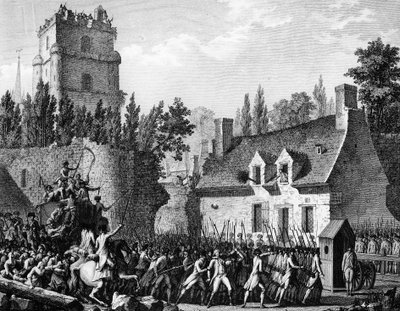Francouzská revoluce: Pierre Victor de Besenval de Brunstatt, baron de Besenval (1721-1791) vedl 10. srpna k Brie Comte Robert od Jean Louis II (after) Prieur