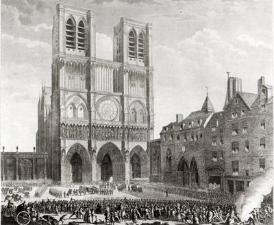 Thomas de Mahy (1744-90) markýz z Favras činí čestnou nápravu před Notre-Dame, vyryl Pierre Gabriel Berthault (1737-1831) 1790 od Jean Louis the Younger Prieur